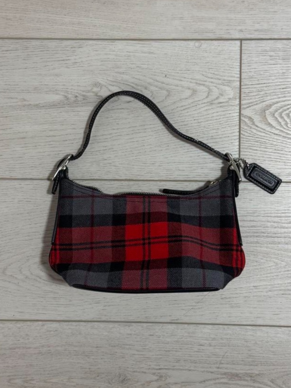 Coach Red Plaid Tartan Mini Shoulder Bag